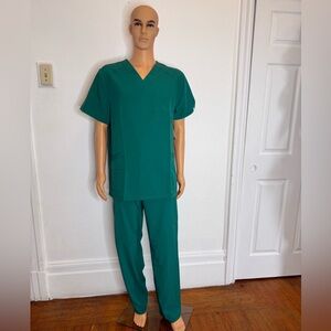 Infinity Premium Scrub Set V-Neck 3 Pocket Top & Fly Front Straight Pant Men’s L